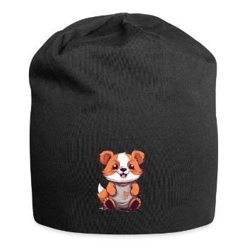 Cute Anime Style Red Panda Kawaii - Jersey Beanie - black - Front