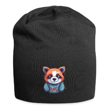Süßer Anime -Stil Red Panda Kawaii - Jersey-Beanie - Schwarz - Vorne
