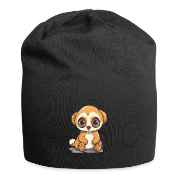 Netter Anime -Stil Langsam Loris Kawaii - Jersey-Beanie - Schwarz - Vorne