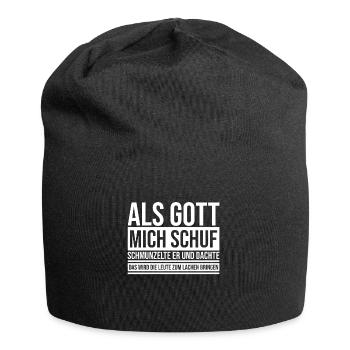 When God created me, he smiled and thought - Jersey Beanie - black - Front