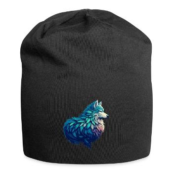 Loup debout majestueux dans un - Bonnet en jersey - noir - Devant