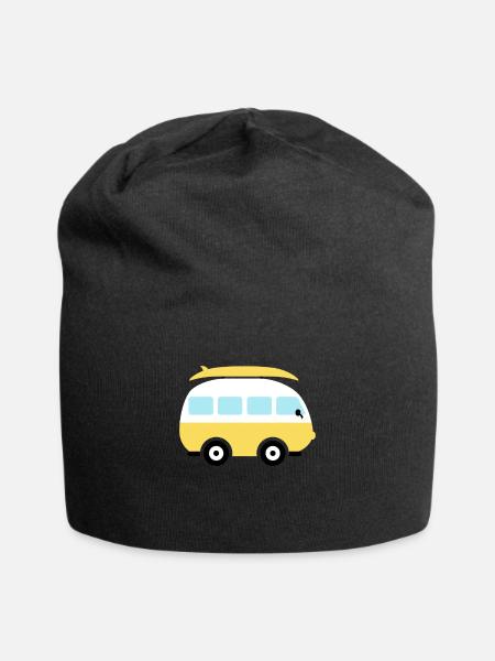 Kleiner gelber Lieferwagen - Jersey-Beanie - Schwarz