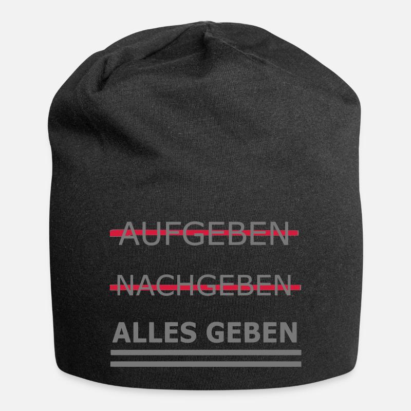 Alles geben - Jersey-Beanie - Schwarz