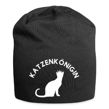 Katzenkönigin | Jura Design - Jersey-Beanie - Schwarz - Vorne