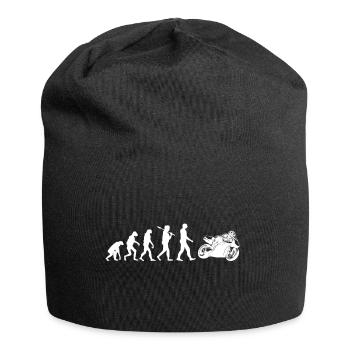 Moto shirt · · · Evolution machine de course motards - Bonnet en jersey - noir - Devant