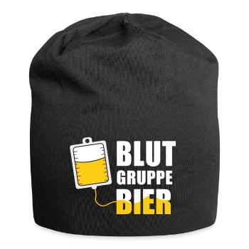 Blutgruppe Bier Biertrinker DNA JGA Biere Alkohol - Jersey-Beanie - Schwarz - Vorne