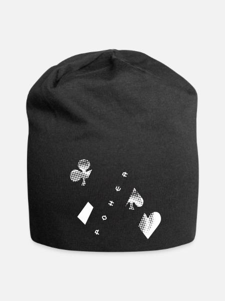 poker - Bonnet en jersey - noir