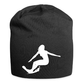 Surfergirl - Surfen - Surfboard - Jersey-Beanie - Schwarz - Vorne