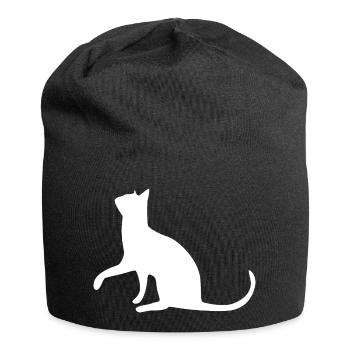 Chat chat chat chat chatte minette minou minou patte - Bonnet en jersey - noir - Devant