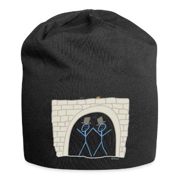 Strichmännchen Gleichgeschlechtliche Ehe Liebe - Jersey-Beanie - Schwarz - Vorne