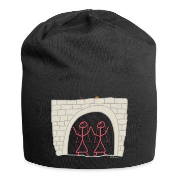 Heiraten Gleichgeschlechtlich Frau zusammen Ehe - Jersey-Beanie - Schwarz - Vorne
