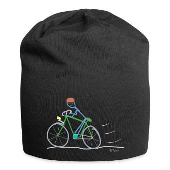 Road bike stickman, environmental protection sustainable - Jersey Beanie - black - Front