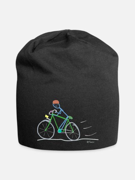 Road bike stickman, environmental protection sustainable - Jersey Beanie - black