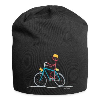 Bike Driver Stick Figure Sports Bike Traffic - Jersey Beanie - black - Front
