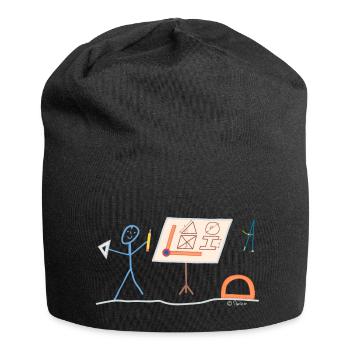 Technischer Zeichner Strichmännchen Konstrukteur - Jersey-Beanie - Schwarz - Vorne