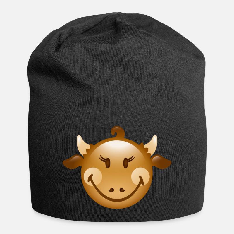 Smiley Cow - Bonnet en jersey - noir