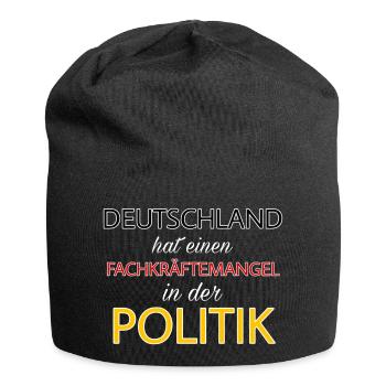 Deutschland - Fachkräftemangel - Politik - lustig - Jersey-Beanie - Schwarz - Vorne
