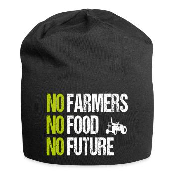 Pas d'agriculteurs, pas de nourriture, pas d'avenir - Bonnet en jersey - noir - Devant