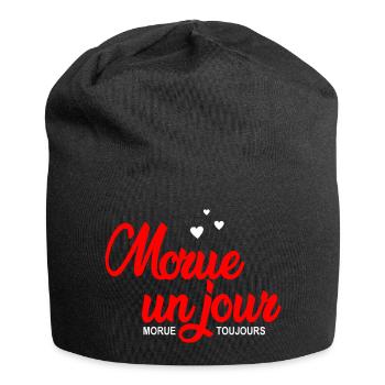 morue un jour morue toujours - Bonnet en jersey - noir - Devant
