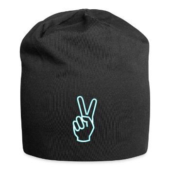 Victory sign icon - Jersey Beanie - black - Front