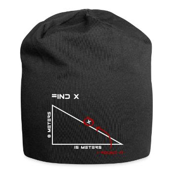 Find X! Geometry, funny sayings, birthday - Jersey Beanie - black - Front