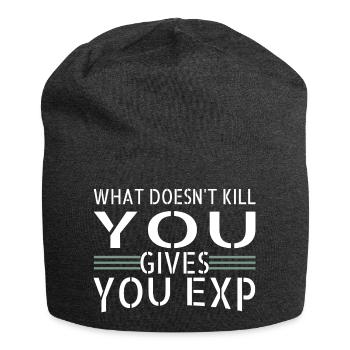 gamers cool mouse retrogaming birthday geek - Jersey Beanie - charcoal grey - Front