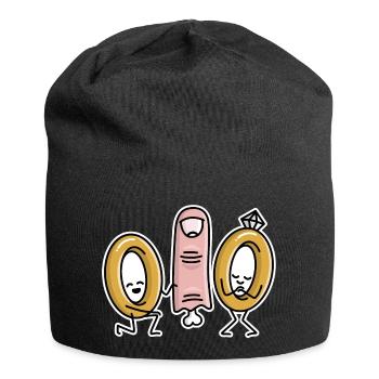 Demande en mariage bagues de mariage fiançailles - Bonnet en jersey - noir - Devant