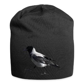 Ein kleiner Schritt durch eine Krähe - Jersey-Beanie - Schwarz - Vorne