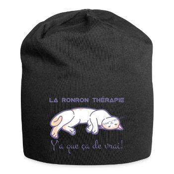 La ronron thérapie, c'est top - Bonnet en jersey - noir - Devant