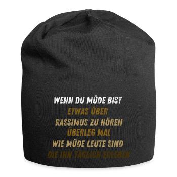 Anti-Rassismus - Jersey-Beanie - Schwarz - Vorne