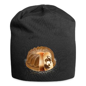 Der beliebte Marmorkuchen mit Puderzucker - Jersey-Beanie - Schwarz - Vorne