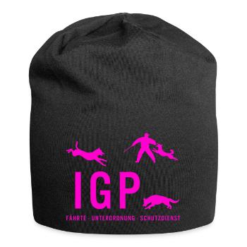 IGP Hundesport - pink - Jersey-Beanie - Schwarz - Vorne
