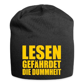 lesen gefährdet die dummheit - Jersey-Beanie - Schwarz - Vorne