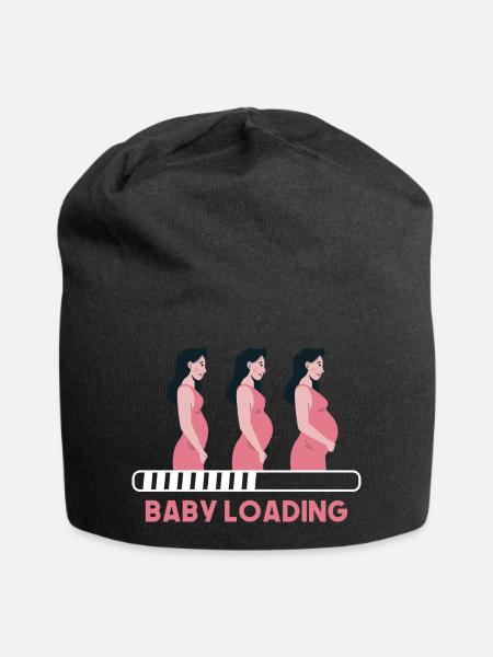 Baby auf dem Ladevorgang ... Baby Baby Baby Bauch - Jersey-Beanie - Schwarz