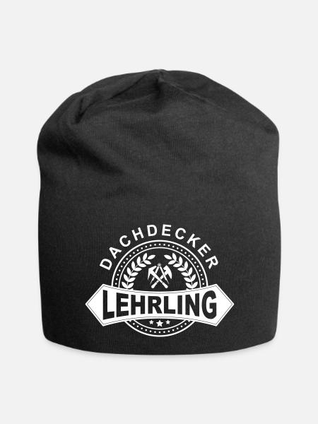 Dachdecker Lehrling Lorbeerkranz mit Zunftzeichen - Jersey-Beanie - Schwarz