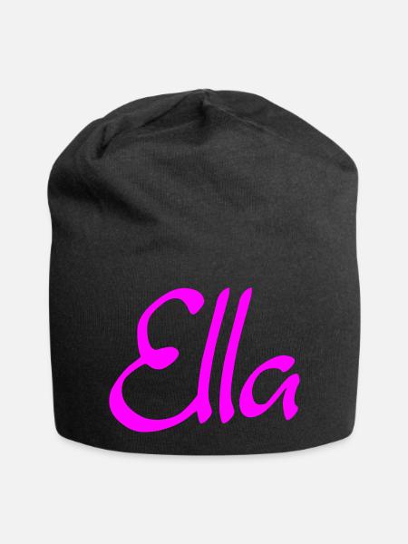 Ella Neon Schrift Pink - Jersey-Beanie - Schwarz