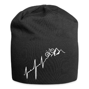 Fahrrad + Berge - Heartbeat - Jersey-Beanie - Schwarz - Vorne