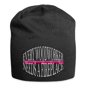 cool logging lumberjackwoodworking quote - Jersey Beanie - black - Front