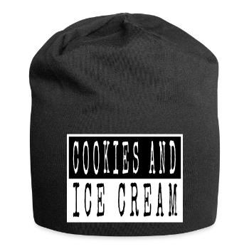 joke teach waffle sayings delicious - Jersey-Beanie - Schwarz - Vorne