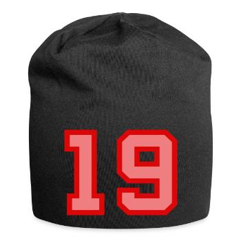 Coole Retro Retrostyle Jersey Nummer Rückennummer - Jersey-Beanie - Schwarz - Vorne