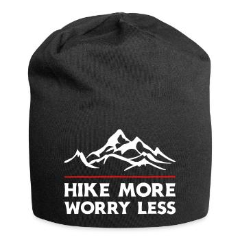 Hike More Worry Less. Hike Hiking Design - Jersey Beanie - black - Front