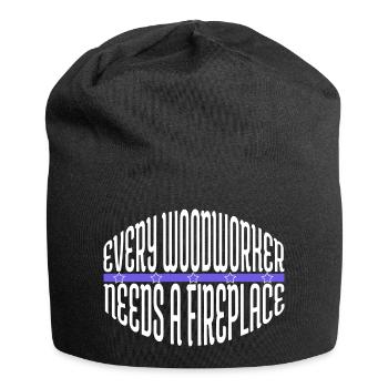carpenter work tshirts birthday safety helmet - Jersey Beanie - black - Front