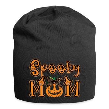 Creepy Mama Halloween Pumpkin - Jersey Beanie - black - Front