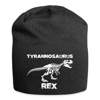 White tyrannosaurus skeleton - Jersey Beanie - black - Front
