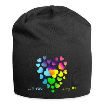 marry wedding engagement - Jersey Beanie - black - Front