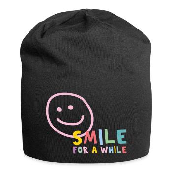 Smile for a while – good mood - Jersey Beanie - black - Front