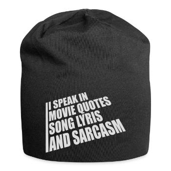 speak lyrics and sarcasm - Jersey Beanie - black - Front