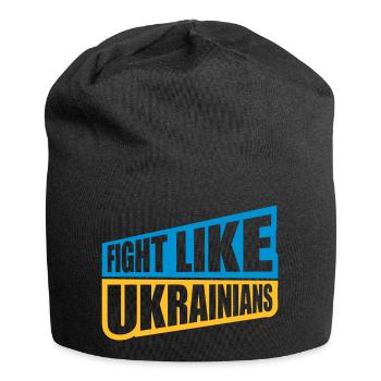 fight like ukrainians quote - Jersey Beanie - black - Front