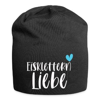 Klettern Eisklettern Liebe Eispickel Geschenk - Jersey-Beanie - Schwarz - Vorne