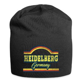 Heidelberg Deutschland Stadt Schrift Vintage Retro - Jersey-Beanie - Schwarz - Vorne